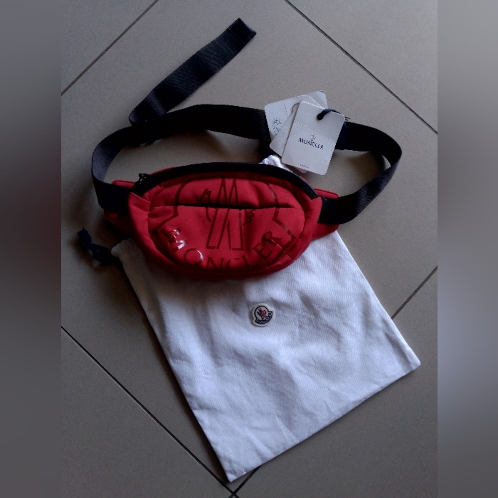 Moncler Cut Belt Bag in Red New with tags.